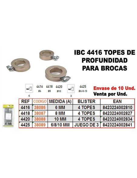 IBC finstock 4-416 - Tiefenstopfen für Bohrer 6