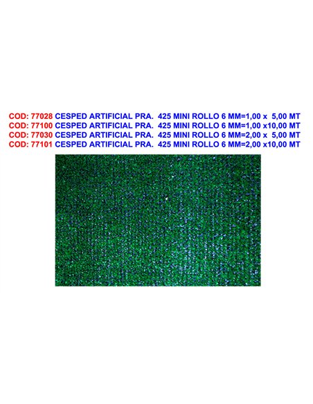 Erba artificiale F.S. PRA. 425 mini rotolo 6 mm - 1,00 x 10,00 m