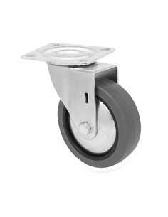 Möbelrad 50 mm Gummi Grau Platte 46x46