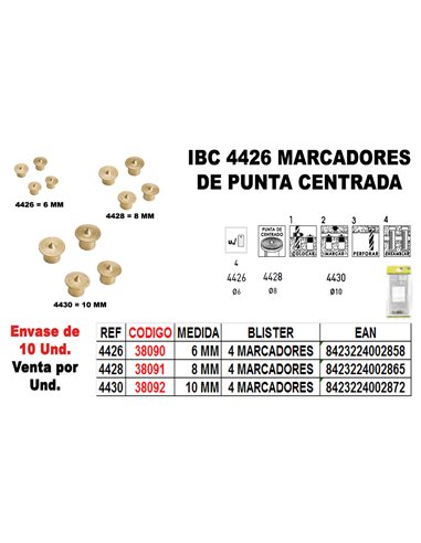 IBC Finstock 4-430 Markers Centered Tip 10 mm