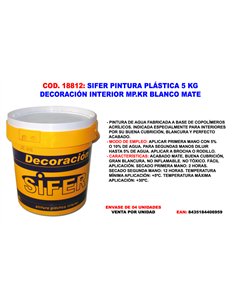 Tinta plástica 5 kg para parede e teto interior branco fosco