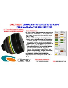 Climax 725 A2-B2-E2-K2-P-3 Filter for Mask 731