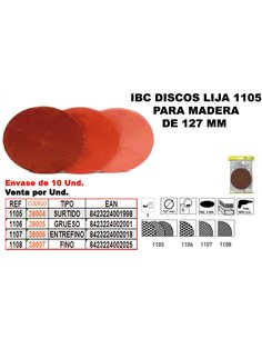 IBC FINSTOCK 127mm Sanding Discs for Wood - 5 Pack