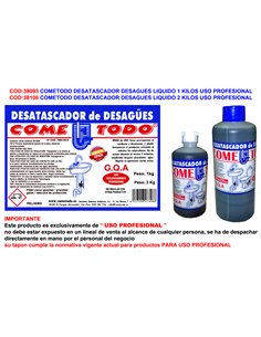 Cometodo drain cleaner liquid 2 kilos professional use