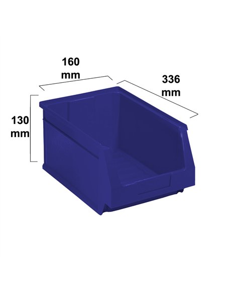 stackable industrial bin blue 336x160 mm