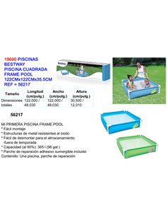 piscina cuadrada frame pool 122x122x35,5 cm