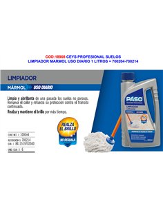 Limpiador diario para suelos de mármol CEYS 1L
