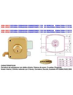 EZCURRA 1125-100 right surface-mounted lock