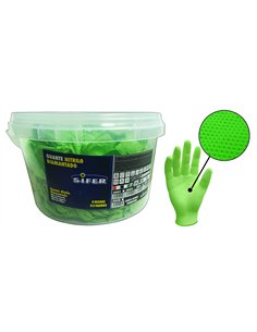 Luva Sifer Nitrilo 9,5gr Verde Diamantada T-M