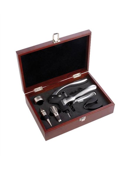 Scatola regalo in legno per accessori da vino - 5 pezzi