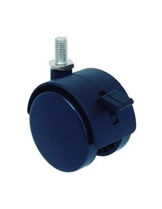 Ruota per Mobili 40mm Nylon Nero Espiga 8x15