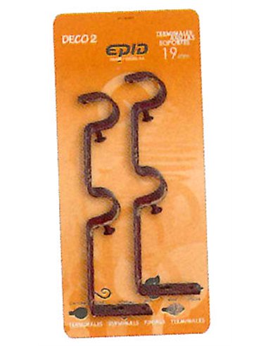 Rideau 2 Support Barre 19 mm Double Fixe Noir