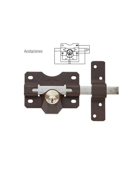 A2 Painted Lock with 70 mm Cylinder and Interior/Exterior Keys