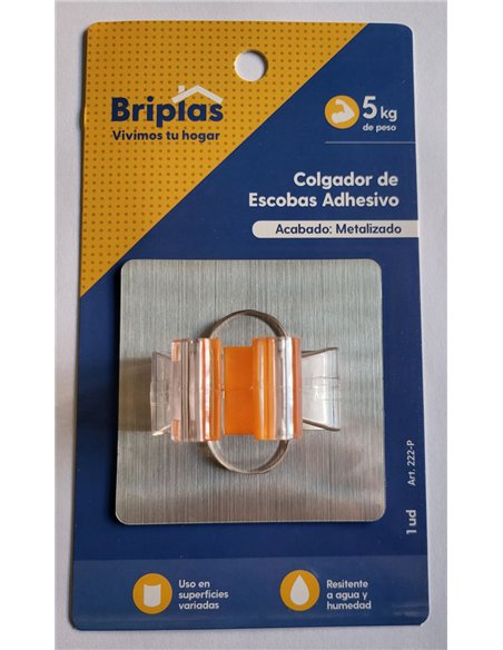 Supporto adesivo per scope in plastica trasparente 1 unità
