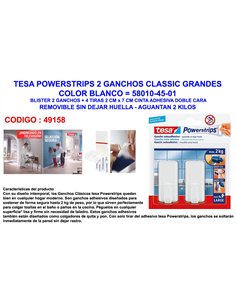 Ganchos Tesa Finstock 2 Grandes Branco