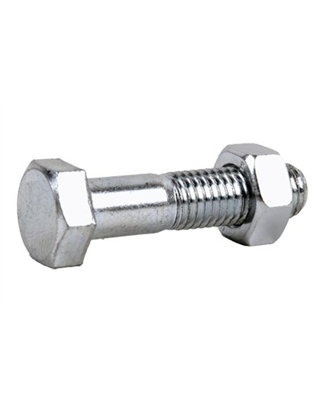 Tornillo hexagonal 931/934 zincado 8x100 con tuerca 8.8