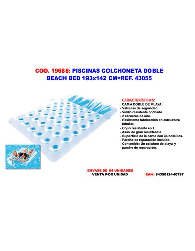 Doppelpoolmatratze Beach Bed 193x142 cm