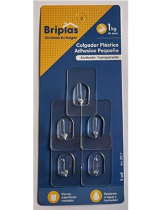 Transparent adhesive hooks for kitchen and bathroom - 5 units