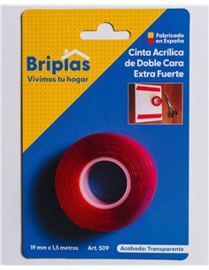 Heavy-duty double-sided adhesive tape 19mm x 1.5m red