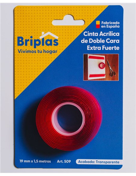 Heavy-duty double-sided adhesive tape 19mm x 1.5m red