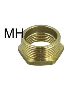 Reducción hexagonal de latón 1-1/4 m x 1 h A-312