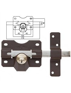 A2 Steel Bolt with Interior and Exterior Key Size 105