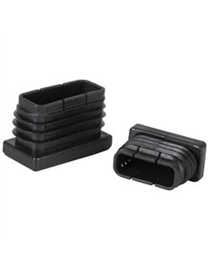 Embouts Rectangulaires Striés 60x40 mm en Noir - 100 Unités