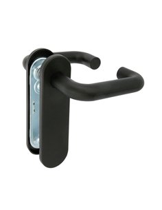 Handle set with black steel plate 172x46 mm