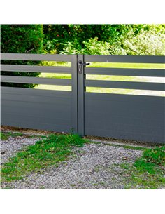 Handle Set with Plate and Key Lock in Black Steel for Doors 2