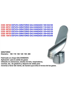 Aquecedor giratório com veleta de aço galvanizado 100