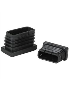 Rectangular ribbed caps 80x40 interior black 100 units