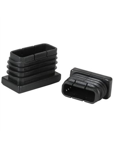 Rectangular ribbed caps 80x40 interior black 100 units