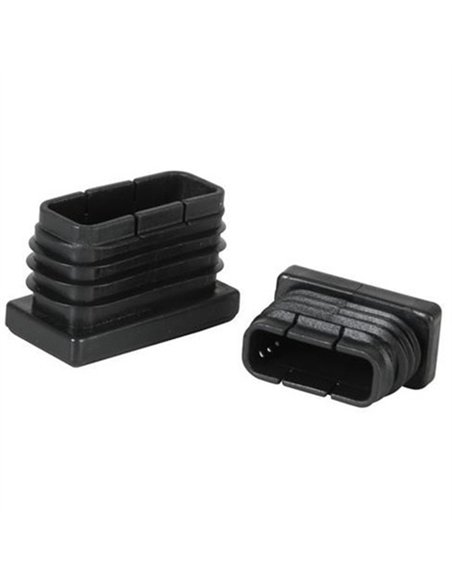 Rectangular ribbed caps 80x40 interior black 100 units