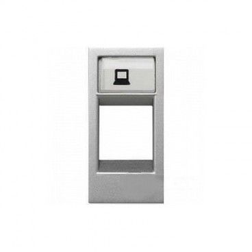 Tapa toma de datos estrecha PLATA Niessen Zenit N2118.1 PL