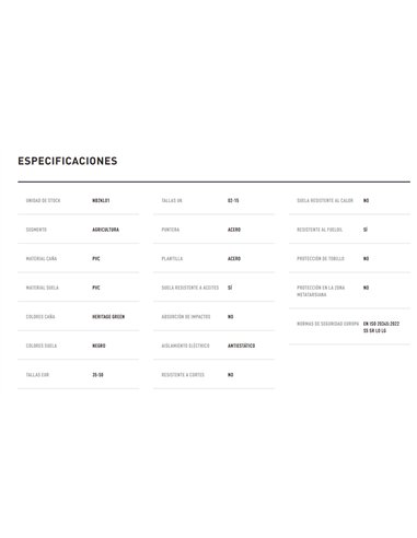 Green Safety Waterproof Boot S5 with Steel Toe - Size 44