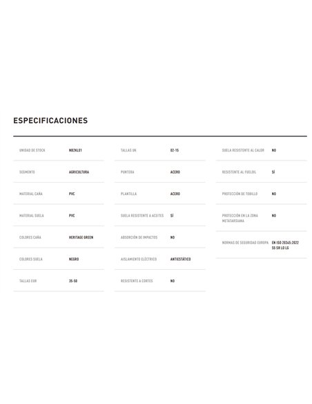 Green Safety Waterproof Boot S5 with Steel Toe - Size 44