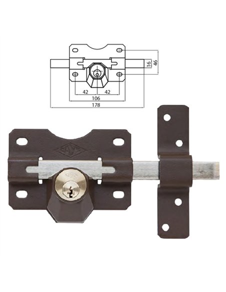 A2 Painted Lock with Interior Key