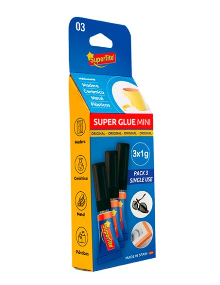 SuperTite Colla Super Glue Mini Istantanea Ciano 3Ux1,5g
