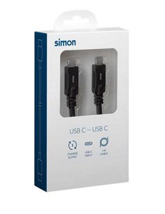 USB 3.1 C to USB C Black Cable 1 m 2