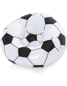 Puf hinchable balón de fútbol blanco 1.12x66x1.14 m