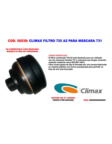 A2 Climax 725 Filter for Mask 731
