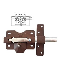 Cerrojo B2 pintado con llave exterior y botón interior, tamaño mediano