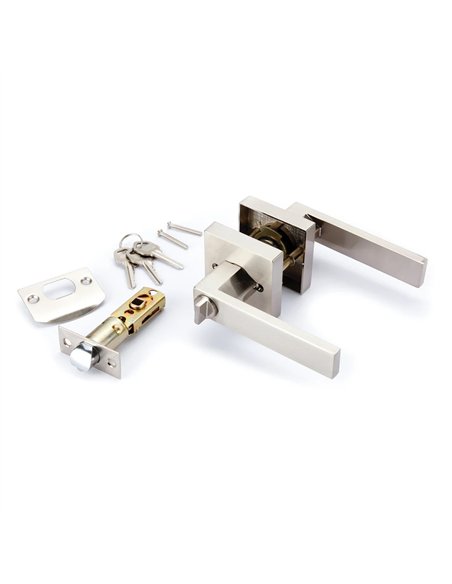 Square Handle Set 65x65 Satin Nickel