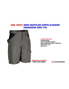 Pantalón corto de algodón Finstock Saragossa gris T-46