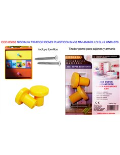 GISDALIA Finstoc knob 34x33 mm yellow