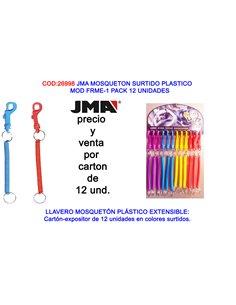 Mosquetão de plástico sortido, 12 unidades, formato prático