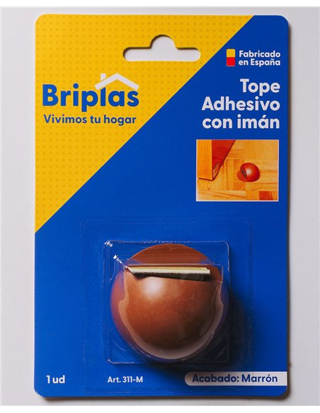 Fermaporta adesivo sferico con magnete marrone
