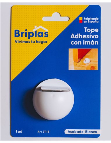 Fermaporta adesivo sferico con magnete bianco