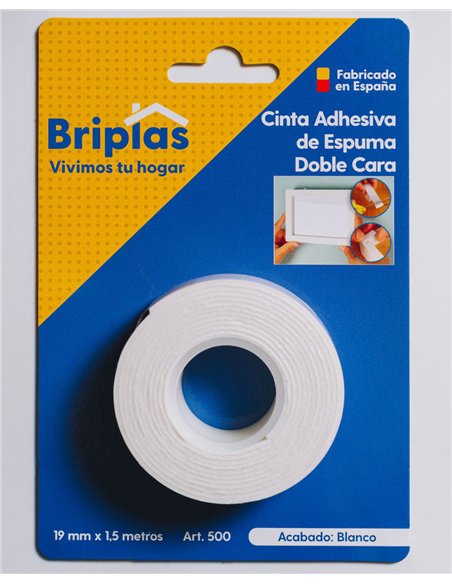 Double-sided foam adhesive tape 19 mm x 1.5 m white
