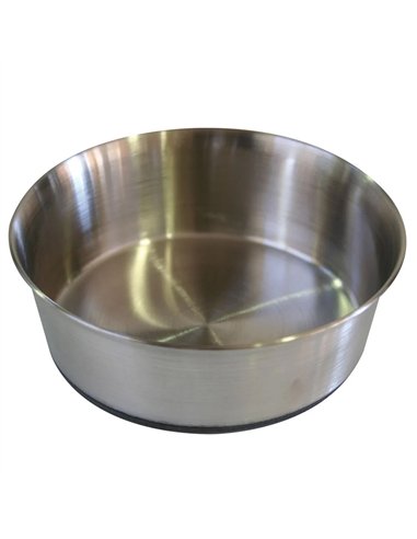 Dog bowl stainless steel with rubber base 3.0 L